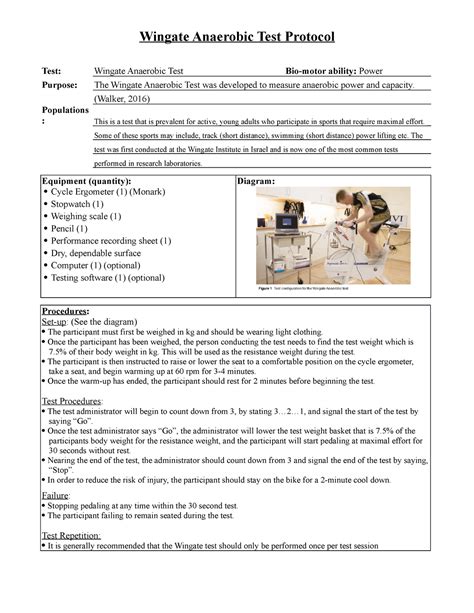 how hard is the wingate test|wingate anaerobic test rules.